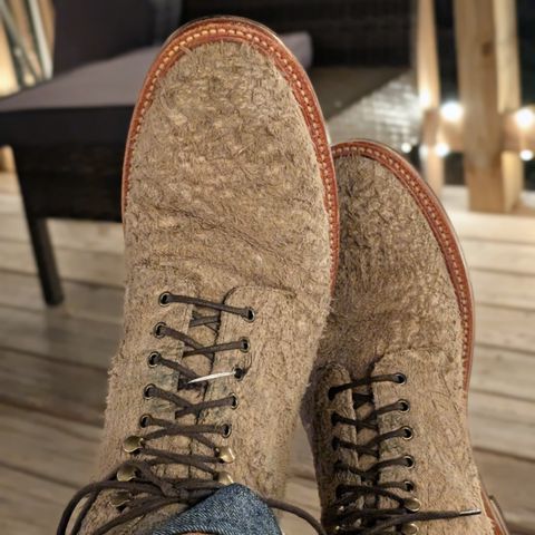 Grant Stone Edward Boot in C.F. Stead Milkshake Rough Mohawk Suede