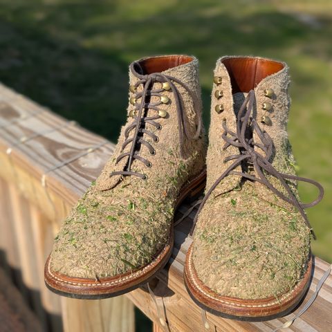 Grant Stone Edward Boot in C.F. Stead Milkshake Rough Mohawk Suede