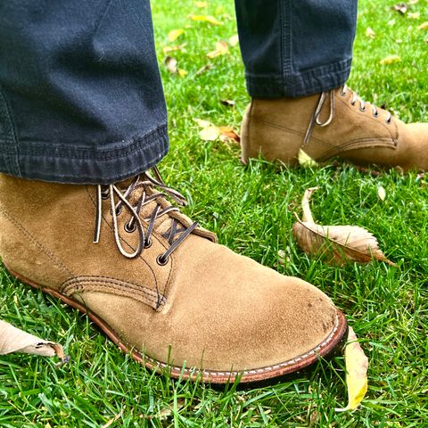 Red Wing Merchant in S.B. Foot Olive Mohave Roughout