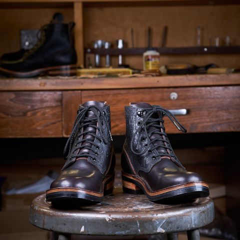 BHHB Lady Dome in Seidel Oxblood Double Shot Black Overdye & Embossed Veg Tan Panel