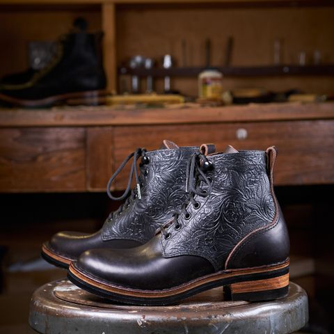 BHHB Lady Dome in Seidel Oxblood Double Shot Black Overdye & Embossed Veg Tan Panel