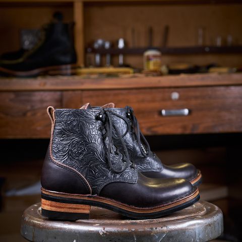 BHHB Lady Dome in Seidel Oxblood Double Shot Black Overdye & Embossed Veg Tan Panel
