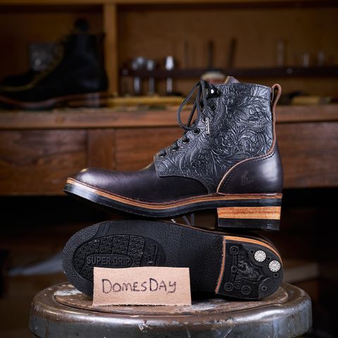 BHHB Lady Dome in Seidel Oxblood Double Shot Black Overdye & Embossed Veg Tan Panel