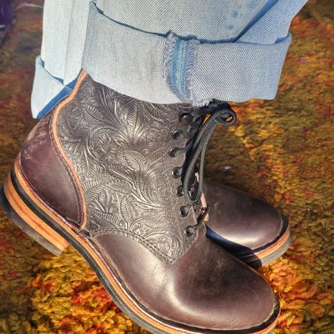 BHHB Lady Dome in Seidel Oxblood Double Shot Black Overdye & Embossed Veg Tan Panel