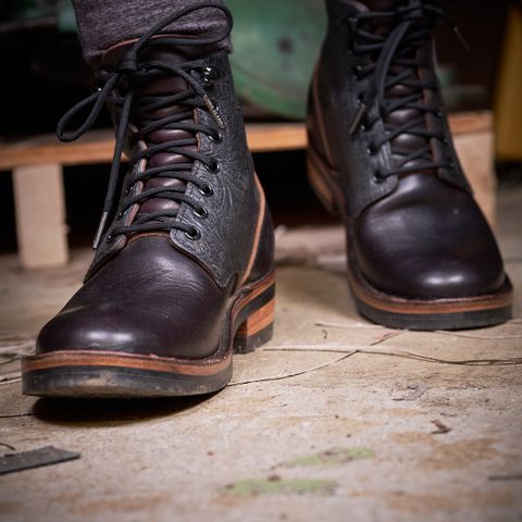 BHHB Lady Dome in Seidel Oxblood Double Shot Black Overdye & Embossed Veg Tan Panel
