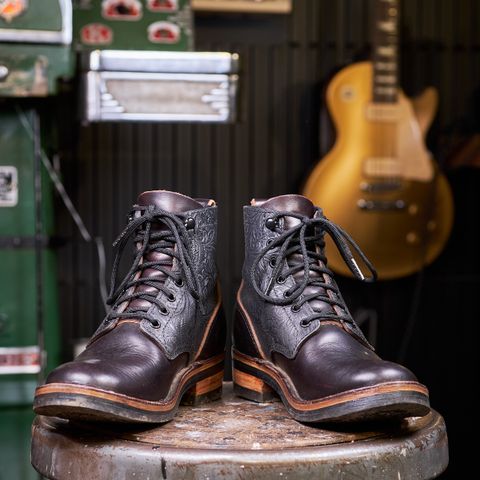 BHHB Lady Dome in Seidel Oxblood Double Shot Black Overdye & Embossed Veg Tan Panel