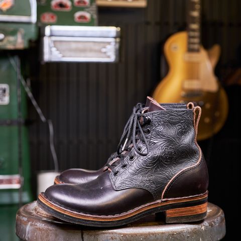 BHHB Lady Dome in Seidel Oxblood Double Shot Black Overdye & Embossed Veg Tan Panel