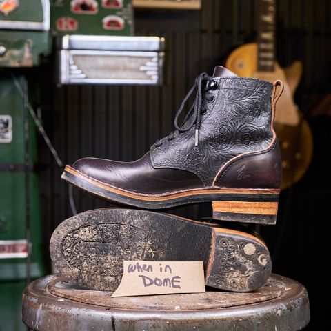 BHHB Lady Dome in Seidel Oxblood Double Shot Black Overdye & Embossed Veg Tan Panel