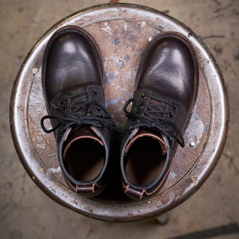BHHB Lady Dome in Seidel Oxblood Double Shot Black Overdye & Embossed Veg Tan Panel