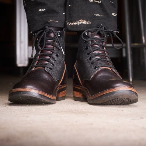 BHHB Lady Dome in Seidel Oxblood Double Shot Black Overdye & Embossed Veg Tan Panel