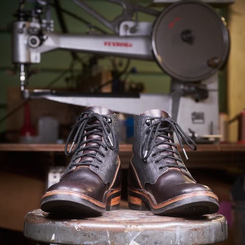 BHHB Lady Dome in Seidel Oxblood Double Shot Black Overdye & Embossed Veg Tan Panel