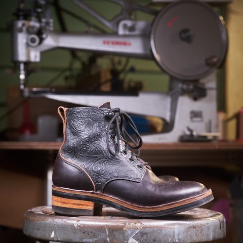 BHHB Lady Dome in Seidel Oxblood Double Shot Black Overdye & Embossed Veg Tan Panel