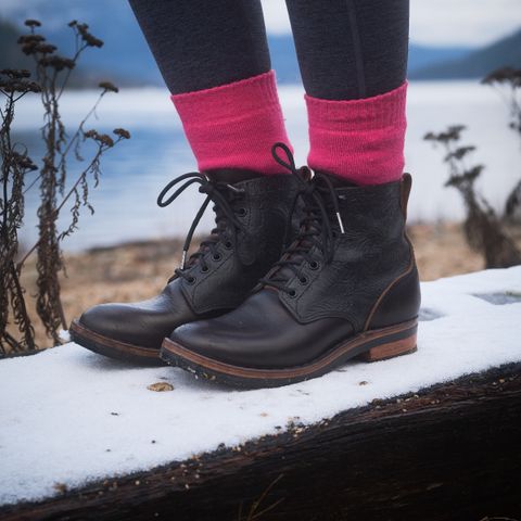 BHHB Lady Dome in Seidel Oxblood Double Shot Black Overdye & Embossed Veg Tan Panel