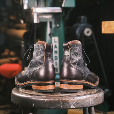 BHHB Lady Dome in Seidel Oxblood Double Shot Black Overdye & Embossed Veg Tan Panel