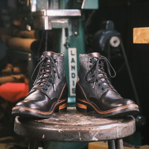 BHHB Lady Dome in Seidel Oxblood Double Shot Black Overdye & Embossed Veg Tan Panel
