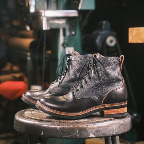 BHHB Lady Dome in Seidel Oxblood Double Shot Black Overdye & Embossed Veg Tan Panel