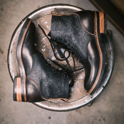 BHHB Lady Dome in Seidel Oxblood Double Shot Black Overdye & Embossed Veg Tan Panel