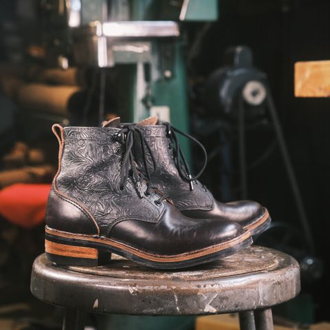 BHHB Lady Dome in Seidel Oxblood Double Shot Black Overdye & Embossed Veg Tan Panel