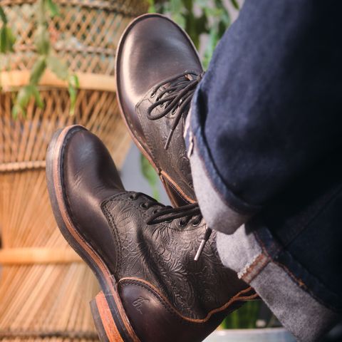 BHHB Lady Dome in Seidel Oxblood Double Shot Black Overdye & Embossed Veg Tan Panel