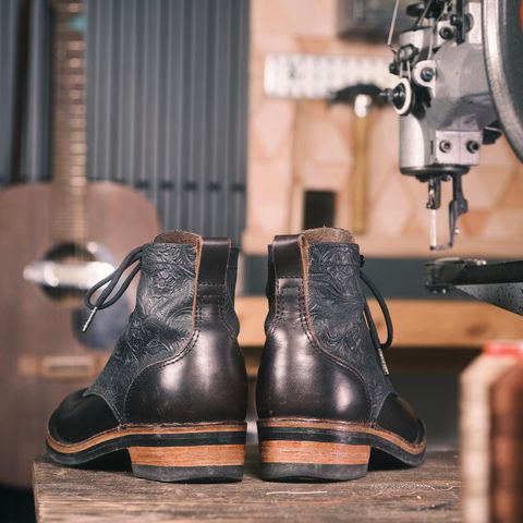 BHHB Lady Dome in Seidel Oxblood Double Shot Black Overdye & Embossed Veg Tan Panel