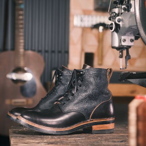 BHHB Lady Dome in Seidel Oxblood Double Shot Black Overdye & Embossed Veg Tan Panel