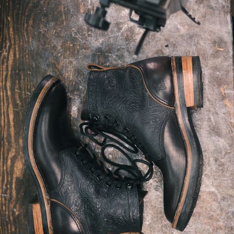 BHHB Lady Dome in Seidel Oxblood Double Shot Black Overdye & Embossed Veg Tan Panel