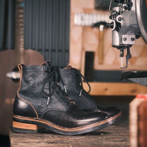 BHHB Lady Dome in Seidel Oxblood Double Shot Black Overdye & Embossed Veg Tan Panel