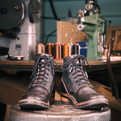 BHHB Lady Dome in Seidel Oxblood Double Shot Black Overdye & Embossed Veg Tan Panel