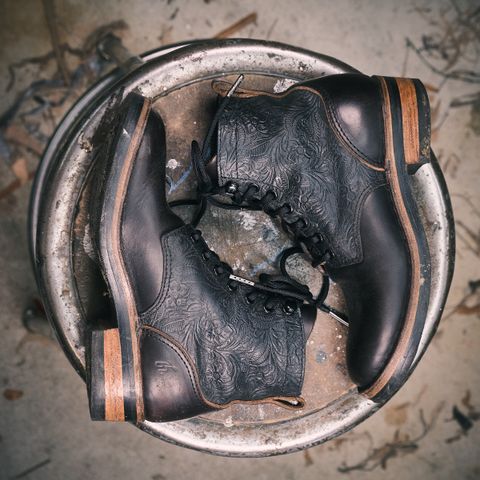 BHHB Lady Dome in Seidel Oxblood Double Shot Black Overdye & Embossed Veg Tan Panel