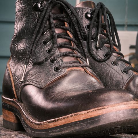 BHHB Lady Dome in Seidel Oxblood Double Shot Black Overdye & Embossed Veg Tan Panel
