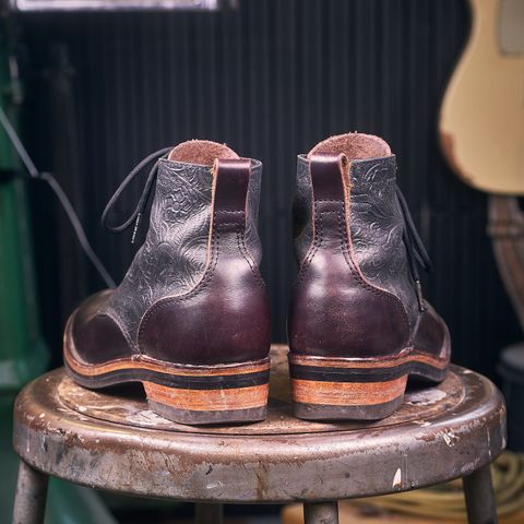 BHHB Lady Dome in Seidel Oxblood Double Shot Black Overdye & Embossed Veg Tan Panel