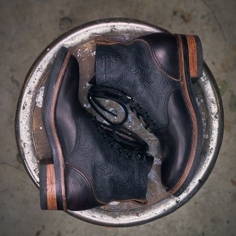 BHHB Lady Dome in Seidel Oxblood Double Shot Black Overdye & Embossed Veg Tan Panel