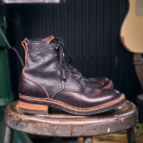 BHHB Lady Dome in Seidel Oxblood Double Shot Black Overdye & Embossed Veg Tan Panel