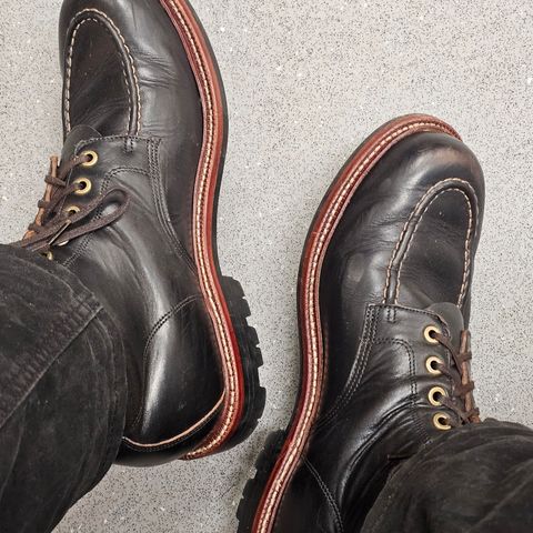 Grant Stone Brass Boot in Horween Black Chromexcel