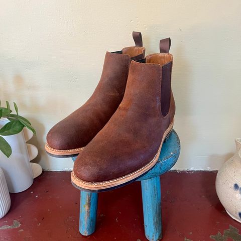 Grant Stone Chelsea Boot in C.F. Stead Dark Oak Roughout