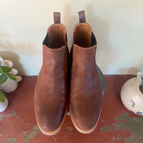 Grant Stone Chelsea Boot in C.F. Stead Dark Oak Roughout