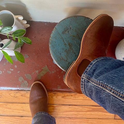 Grant Stone Chelsea Boot in C.F. Stead Dark Oak Roughout