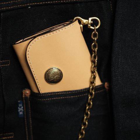 View photo of Cashew Craft Trifold Pocket Wallet in Buttero Natural Color