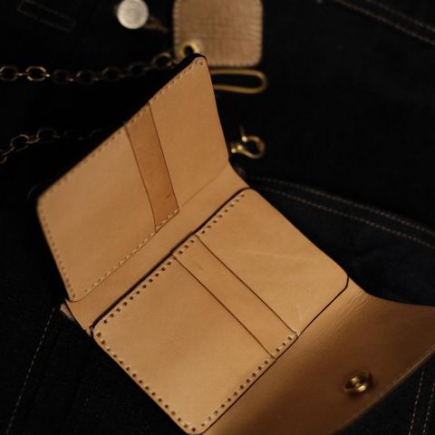 View photo of Cashew Craft Trifold Pocket Wallet in Buttero Natural Color