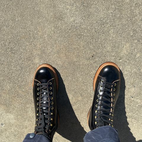 John Lofgren Monkey Boots in Shinki Hikaku Horsebutt Black Teacore