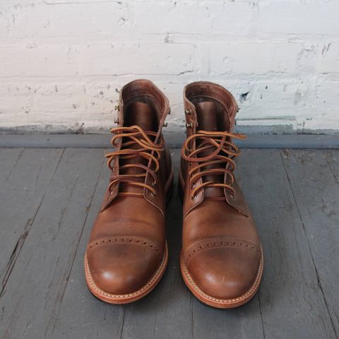 Oak Street Bootmakers Cap-Toe Trench Boot in Horween Natural Chromexcel