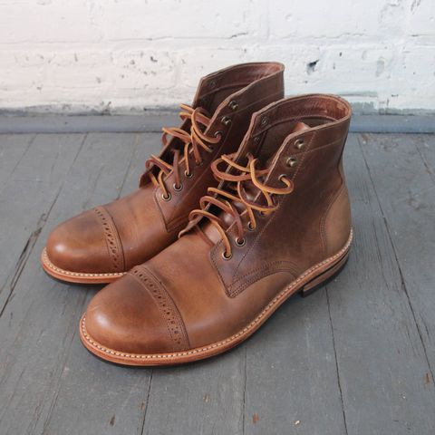 Oak Street Bootmakers Cap-Toe Trench Boot in Horween Natural Chromexcel