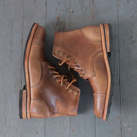 Oak Street Bootmakers Cap-Toe Trench Boot in Horween Natural Chromexcel