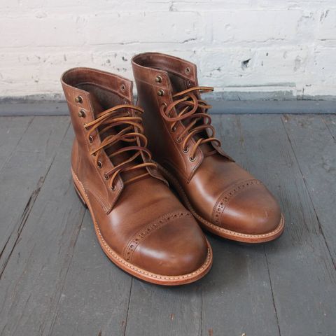 Oak Street Bootmakers Cap-Toe Trench Boot in Horween Natural Chromexcel