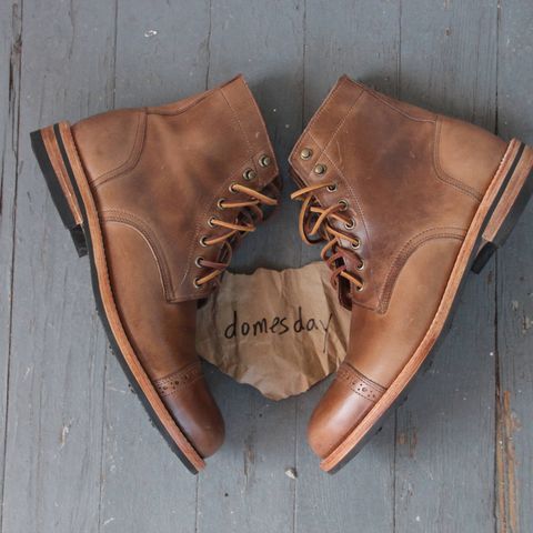 Oak Street Bootmakers Cap-Toe Trench Boot in Horween Natural Chromexcel