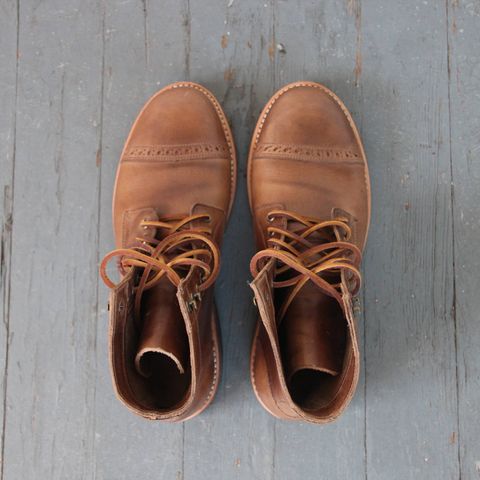 Oak Street Bootmakers Cap-Toe Trench Boot in Horween Natural Chromexcel