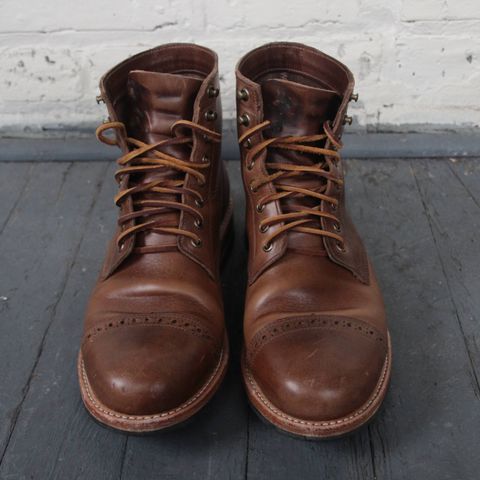 Oak Street Bootmakers Cap-Toe Trench Boot in Horween Natural Chromexcel
