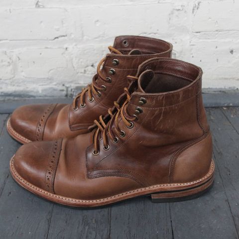 Oak Street Bootmakers Cap-Toe Trench Boot in Horween Natural Chromexcel
