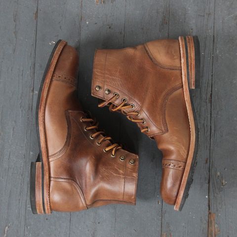 Oak Street Bootmakers Cap-Toe Trench Boot in Horween Natural Chromexcel