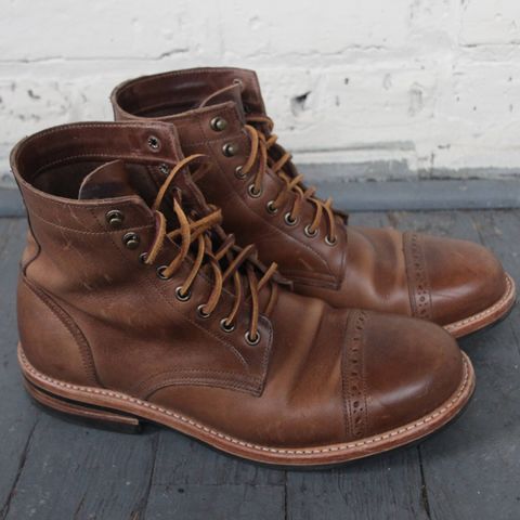 Oak Street Bootmakers Cap-Toe Trench Boot in Horween Natural Chromexcel
